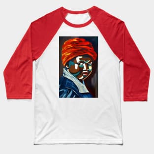 African Traditional Tribal Women Abstract Art Canvas Painting 9 Baseball T-Shirt